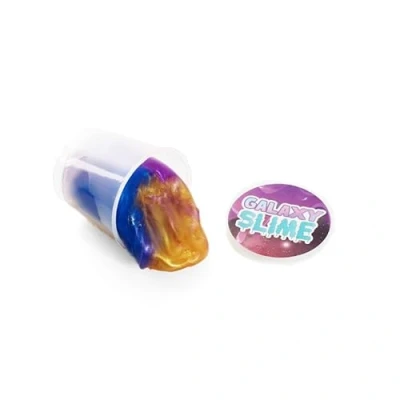 Image of Galaxy Slime Pack of 1 6cm x 4.8cm Tub Two Tone Kids Squishy Fun Christmas Stocking Filler Childs Party Bag Fidget Games