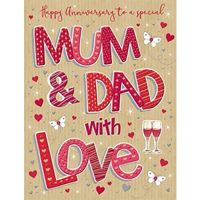 Image of Regal Publishing Annivesary Card Anniv Mum &amp; Dad 8 x 6 inches