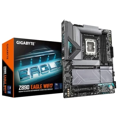 Image of GIGABYTE Z890 EAGLE WIFI7 Motherboard Supports Intel Core Ultra (Series 2) CPUs, 14+1+2 phases VRM, up to 8800MHz DDR5 (OC), 1xPCIe 5.0 + 3xPCIe 4.0, Wi Fi 7, 2.5GbE LAN, Thunderbolt 4