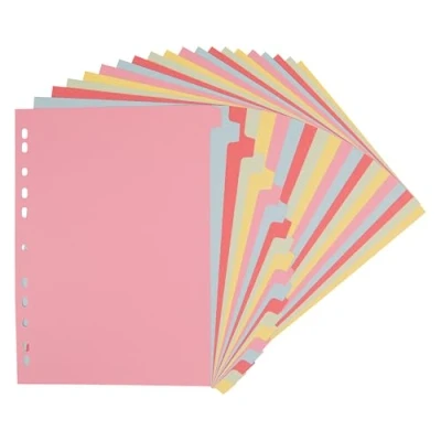 Image of Elba A4 20 Part Dividers Multi Colour