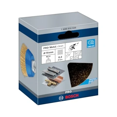 Image of Bosch 1608614020 70Mm X M14 Cup Brush Crimped Wire 0.3Mm Brass