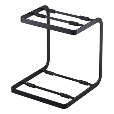 Image of YAMAZAKI 5155 TOWER Pot Stand, black, Steel, Minimalist, 20.5 x 21 22.5 cm