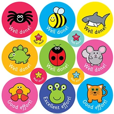 Image of 24/10mm Mixed Captions Reward stickers. 5 Sheets, 295 Designed and made in The UK by Sticker Factory