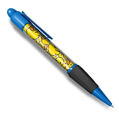 Image of Destination Vinyl ltd 1 x Blue Ballpoint Pen (Black Ink) Yellow Rubber Ducks Duckling #2078