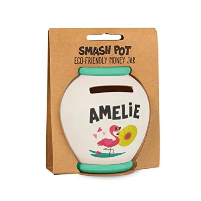 Image of History &amp; Heraldry Personalised Bamboo Smash Pot Money box (Amelie)