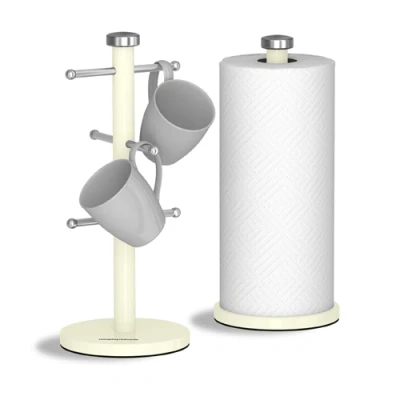 Image of Morphy Richards Accents Mug Tree Towel Pole Set Ivory Cream