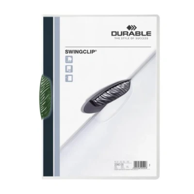 Image of Durable 226005 Clip Folder SwingClip made of PP, Up to 30 Sheets A4, Green, Pack 25
