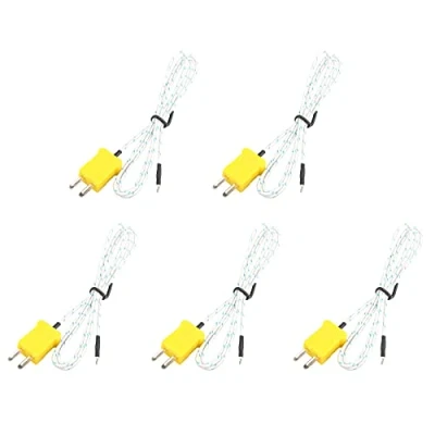 Image of HALJIA 5PCS K Type Temperature Sensor Thermocouple Probe Digital Wire Thermometer Measure Range 50 400C Cable Length Approx. 1m / 3.3Ft