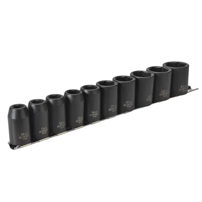 Image of Teng 9121 10 Piece Metric Impact Socket Set 1/2in Square Drive