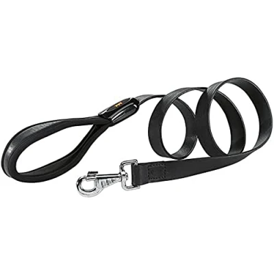 Image of Ferplast Genuine leather Dog Lead Leash with padded handle for dogs GIOTTO Length 120 cm Black