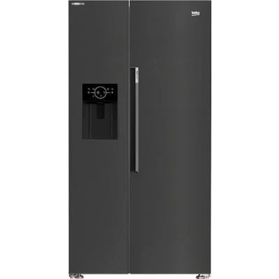 Image of BEKO HarvestFresh ASN652VPZ Fridge Freezer Black Steel, Black,Silver/Grey