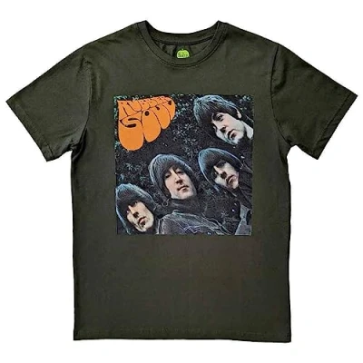 Image of The Beatles T Shirt Rubber Soul Album Cover Official Unisex Green M