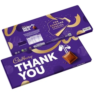 Image of Cadbury Dairy Milk Thank You Gift Chocolate Bar Extra Large 850g