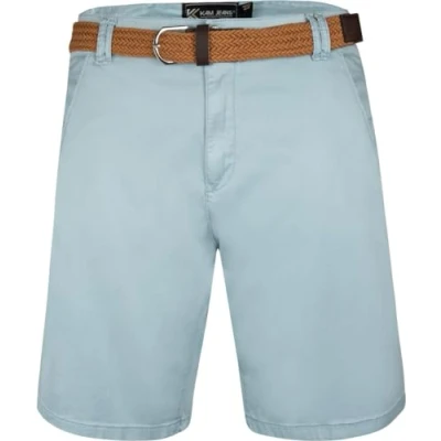 Image of Kam Kingsize Mens Big Size Belted Oxford Chino Shorts Pockets Belt Zip Fly Navy 48 Waist (3401)