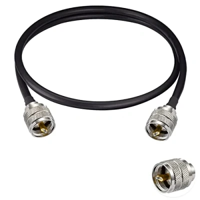 Image of Vecys PL 259 Cable UHF Male to Low Loss Coax Jumper RG58 20&quot;/50CM for Walkie Talkie CB Radio SWR Meter Antenna Analyzer