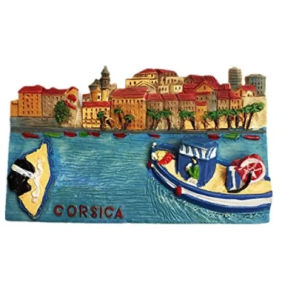 Image of Corsica France 3D Fridge Magnet Souvenir Gift Collection, Home &amp; Kitchen Decoration Magnetic Sticker Refrigerator