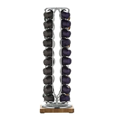 Image of KitchenCraft &quot;Le Xpress Nespresso&quot; Coffee Capsule Dispenser for 40 Capsules, Mixture of Several Materials, Silver, 40cm x 13cm