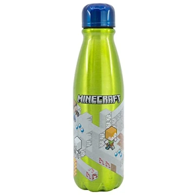 Image of Stor 600ML KIDS ALUMINIUM BOTTLE MINECRAFT ISOMETRIC