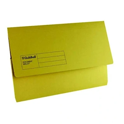 Image of Exacompta Guildhall Document Wallet Foolscap Yellow (Pack of 50) GDW1 YLW+FINCHLEY Pen Free