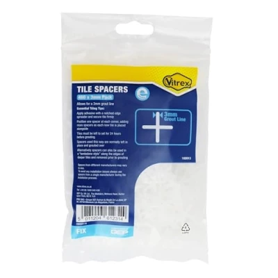 Image of Vitrex VIT102013 102013 Essential Tile Spacers 3mm Pack of 400, White