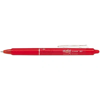 Image of Pilot Frixion Clicker Retractable Erasable Rollerball 0.7 mm Tip Red, Box of 12