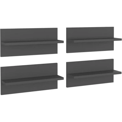 Image of vidaXL Wall Shelf 4 pcs Grey 40x11.5x18 cm Engineered Wood