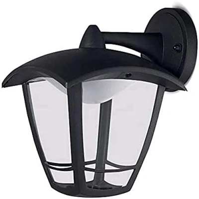 Image of Luceco LEXCL4T6B4 01 LED Top Arm Four Panel Coach Lantern, IP44 Rated, 8 W, Black