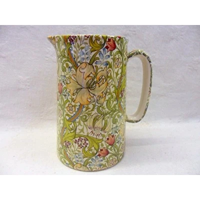 Image of Heron Cross Pottery William Morris golden lilly design 1 pint jug