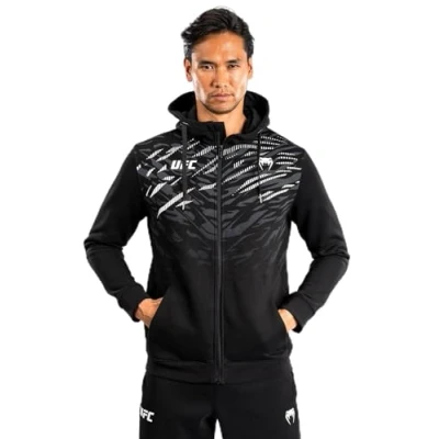 Image of Venum UFC Authentic Fight Night 4.0 Replica MENS Hoodies FULL ZIP Zipup sweatshirt, Men&#039;s, Size: XL, Black