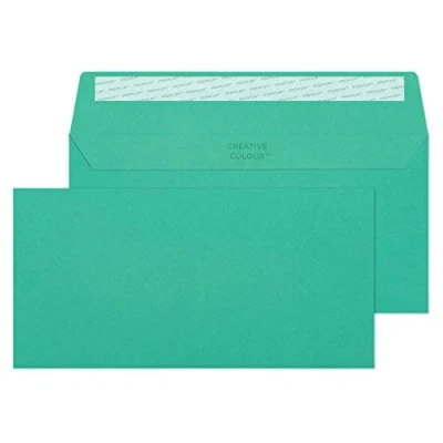 Image of Blake Creative Colour DL+ 114 x 229 mm 120 GSM Peel &amp; Seal Wallet Envelopes (248) Teal Pack of 500