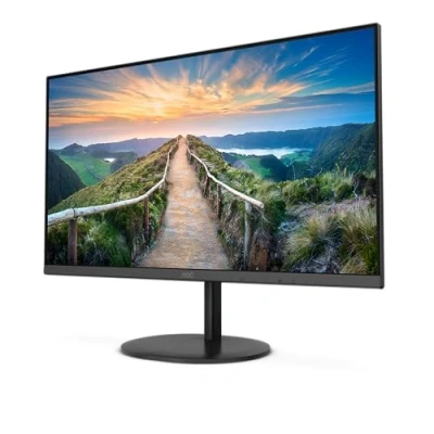 Image of AOC Q24V4EA 24 Inch QHD Monitor, 75Hz, 4ms, IPS, Adaptive Sync, Speakers, FlickerFree (2560x1440 @ 250cd/m², HDMI 1.4 x 1, DisplayPort 1.2 1 ), black
