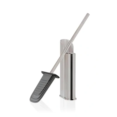 Image of COSMIC Toilet Brush Holder Silicone Light grey Dual: Adhesive or Screws Measures 38 x 38.7 10.7 cm