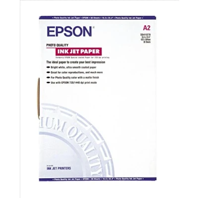 Image of Epson S041079 C13S041079 Photo Quality Ink Jet Paper, A2, 420 x 594mm, 102 g/m2, 30 Sheets,Bright White