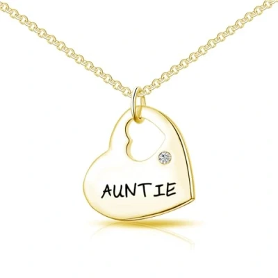 Image of Philip Jones Gold Plated Auntie Heart Necklace Created with Zircondia® Crystals