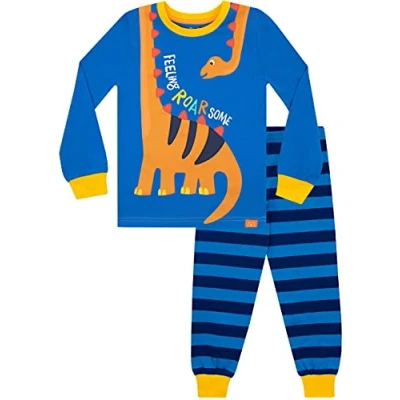 Image of Harry Bear Boys Snug Fitting Pyjamas Dinosaur Blue 4 5 Years