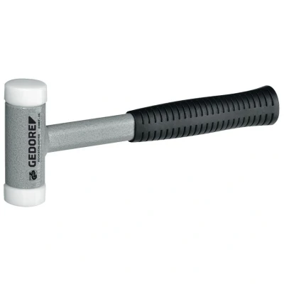 Image of Gedore 8829250 Non Rebound Soft Hammer, Diameter 50 mm, Steel Tube Handle, Interchangeable Polyamide Heads