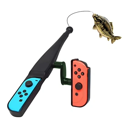 Image of LYCEBELL Fishing Rod for Nintendo Switch Joy Con Controller Game Compatible with Legendary Fishing, Star World Tour, Bass Pro Shops