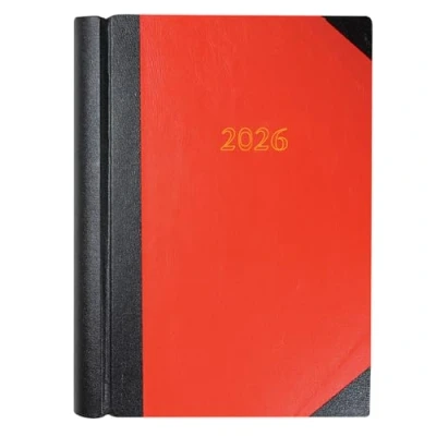 Image of Collins 42 Desk Diary A4 2 Page per Day 2026 Red/Black 42.15 26