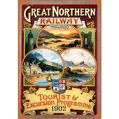 Image of Great Northern Railway Ireland Vintage Custom Metal Tin Sign 8X12 Inches