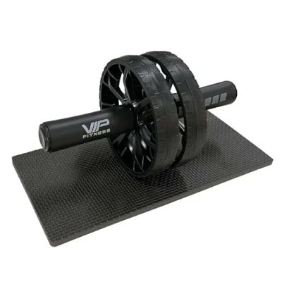 Image of VIP Rota Ab Roller Wheel For Strength Training Equipment Abs Sit Up Exercise Home Gym With Extra Thick Knee Pad Mat Trainer Dual Glide Wheels Stomach Muscle
