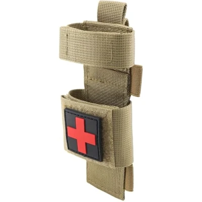 Image of YONCONO Tactical Molle Tourniquet Holder, Portable Military First Aid Equipment Case Flashlight Storage Trauma Medical Shear Pouch (Tan)