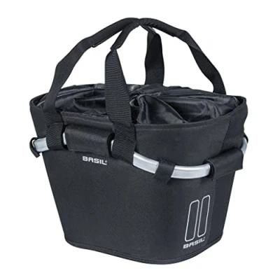 Image of Basil Classic Carry All Klickfix Front Basket, Black, 15 Litre
