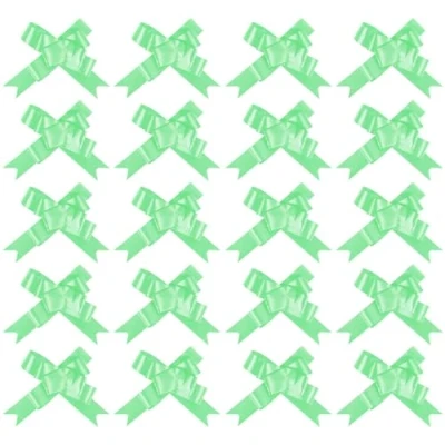Image of LOVETRENDS Pull Bows Evergreen Pack of 20 Ribbons for Making Butterfly Great Present Wrapping and as a Party Decoration