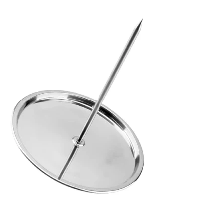 Image of Bojueshaw Stainless Steel Vertical Skewer,BBQ Meat Skewer Kebab Stand,Hanging Barbecue Rack,Chicken Rack Roaster for Broiler,Chicken,Steak