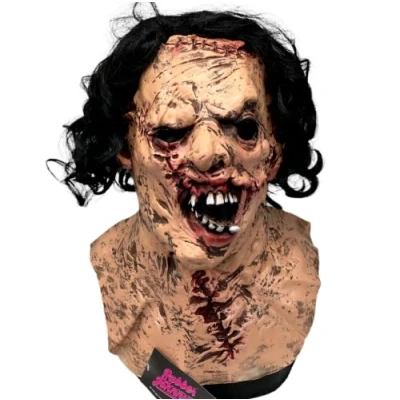 Image of Rubber Johnnies Chainsaw Killer Latex MASK, Latex, Adult, Horror, Halloween, Texas, Face Fancy Dress MASKS