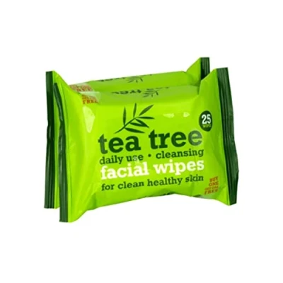 Image of XBC TEA TREE BIODEGRADABLE FACE WIPES 2 X 25 1
