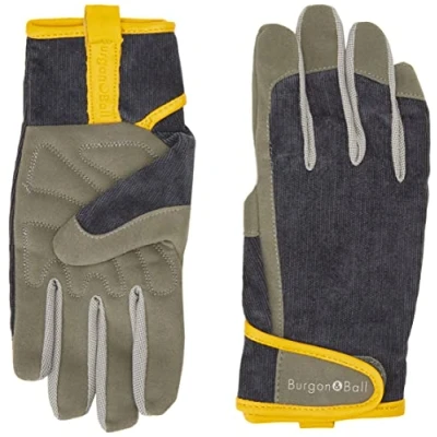 Image of Burgon &amp; Ball Dig The Glove Men&#039;s Gardening Gloves, Large/X Large, Slate Corduroy