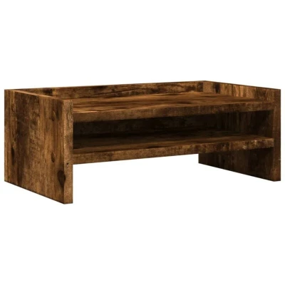 Image of vidaXL Monitor Stand Smoked Oak 42x24x16 cm Engineered Wood