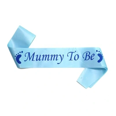 Image of HRLORK Mummy to Be Sash Baby Shower Satin for Mum Party Decoration Supplies Women Gifts（Blue）