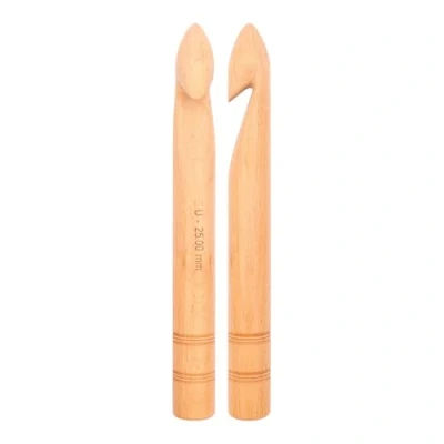 Image of KnitPro Basix Birch: Crochet Hooks: Single Ended: 20cm x 25.00mm, Birchwood, Multi Colour, 25mm